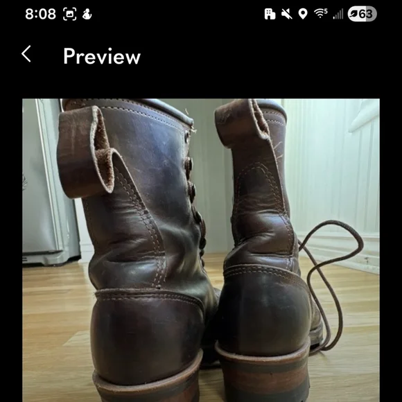 Frye Dark Brown Leather Combat Boots - Picture 4 of 5